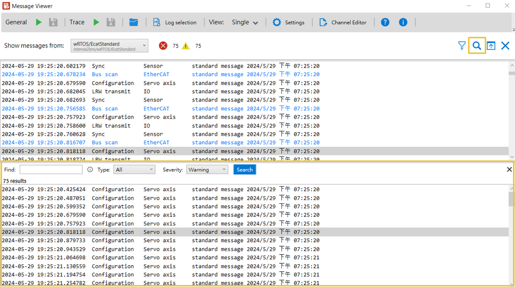 MaxRT Fieldbus Message Viewer